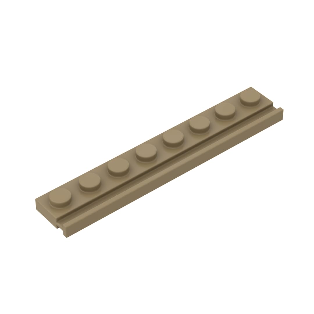 Gobricks 4510 Hinge Plate Plate Special 1x8 with Door Rail 10 Pieces GDS-1235 Compatible with Lego Building Blocks Color:Dark Tan 138 โ image 1