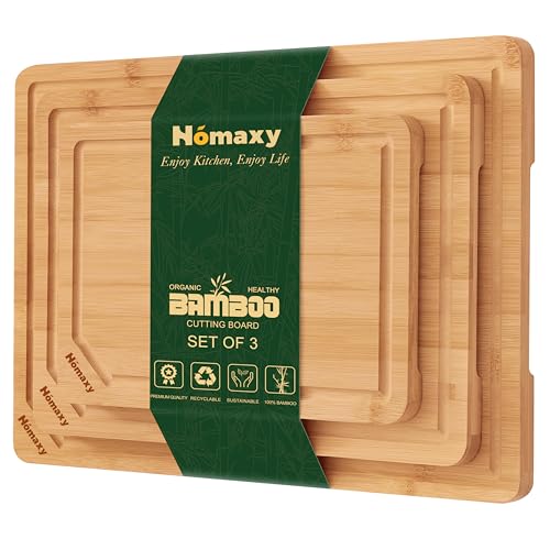 Planches à découper de qualité supérieure en bambou bio avec rainure