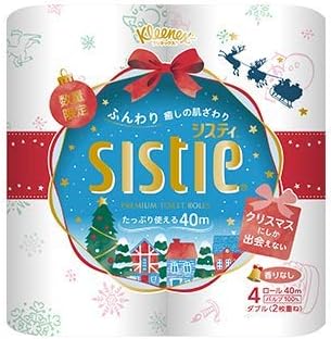 Amazon Co Jp クリネックス システィ クリスマス トイレットペーパー 40mダブル 4ロール 10パック ドラッグストア