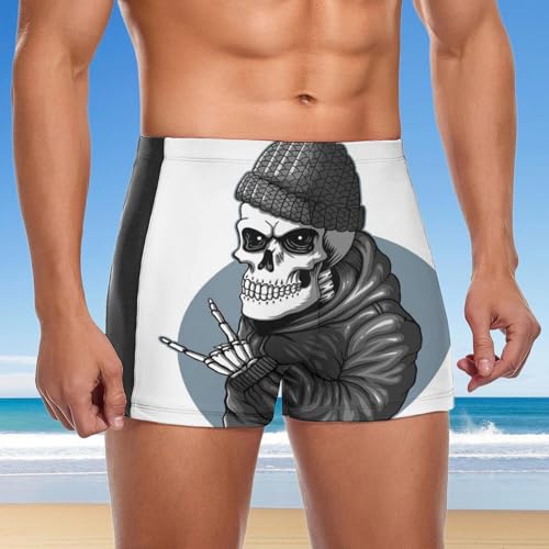 Boxer de bain homme tête de mort funky maillot piscine elastique
