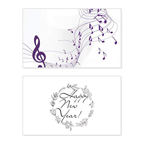 Tarjeta de felicitación de Año Nuevo Flappg, un emotivo detalle morado con mensaje conmemorativo