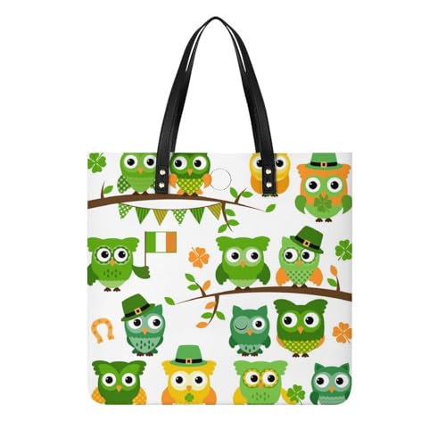 Sac à main Chouette Verte cabas femme 39x39cm grand format
