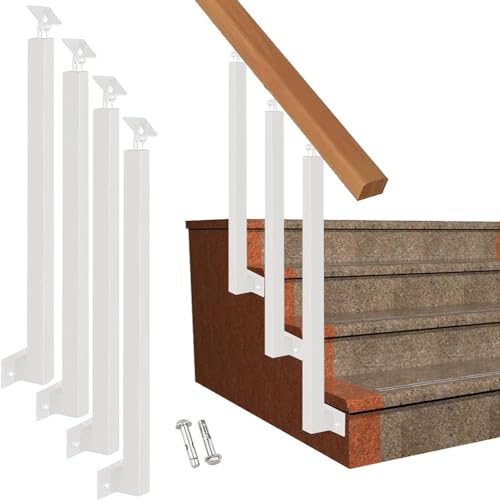 Poste de barandilla ajustable 85 cm metálico para instalación en escalera 2