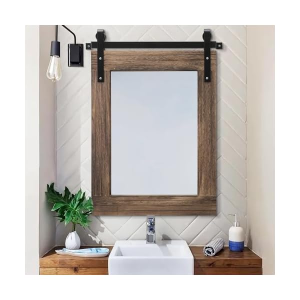   AAZZKANG-Rustic-Wood-Mirror-Rectangle-Decorative-Wall-Mirror-Large-26x18-with-Frame-Bedroom-Living-Room-Bathroom-Hanging-Mirror
