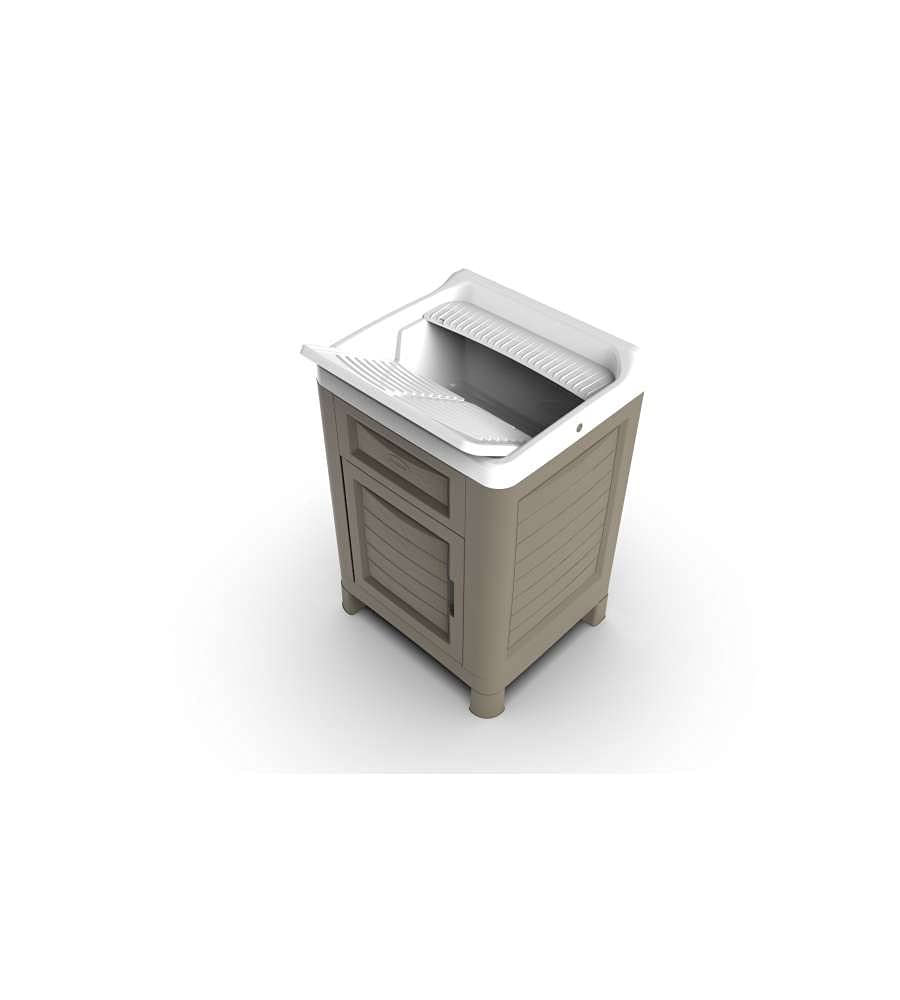 Bama Mobiletto Lavatoio in Resina Artu' 60x51x89h Tortora
