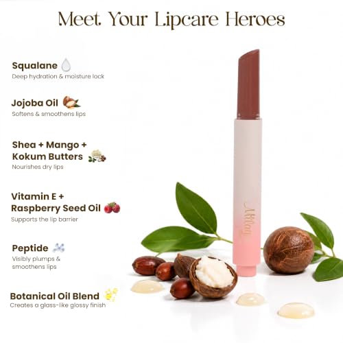 Image of Milagro Beauty Gloss Lip Balm | Hydrating Glossy Lip Glaze Stick | Jojoba Oil & Shea Butter - Non-Sticky Shine, Peptide-Infused Formula (Mauve Mule)