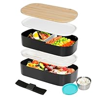 VINATO Lunch Box 1400ml Con Posate Per Ufficio, Scuola E Viaggi – Schiscetta Pranzo Con Scomparti In 2 Livelli, BPA-Free – Ideale Come Porta Pranzo Per Adulti E Bambini