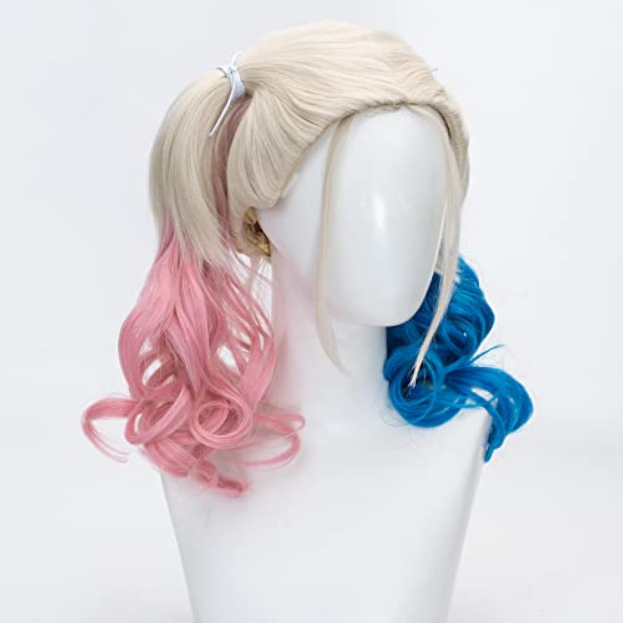 Harley Quinn Long Curly Bunches Anime Cosplay Wig