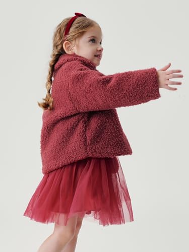 marc & janie Girls French Vintage Faux Lamb Wool Coat Loose Lapel Coat Outerwear 2410983