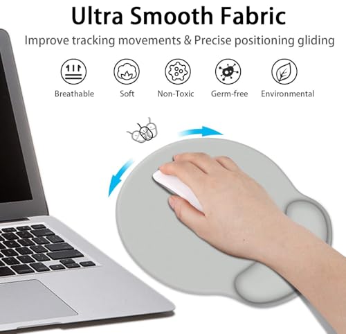 Alfombrilla de mouse ergonómica Britimes verde claro con soporte de muñeca 5