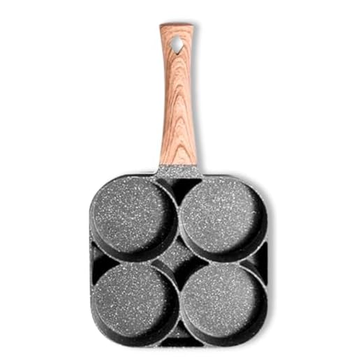 Frigideira Omelete Antiaderente Alumínio para 4 xícaras Panela De Panqueca De Ovo, Hamburguer Gourmet Saudável Multiuso Fogão A Gás E Panelas De Indução Premium OTOPO