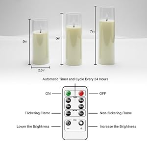 Flickering Flameless Candles Battery Operated with Remote and 2/4/6/8 H Timer Plexiglass Led Pillar Candles Pack of 9 (D2.2"xH 5"6"7")with Realistic Moving Wick Candles for Home Decor(Ivory) Flickering Flameless Candles Battery Operated with Remote and 2468 H Timer Plexiglass Led Pillar Candles Pack of 9 D22xH 567with Realistic Moving Wick Candles for Home DecorIvory