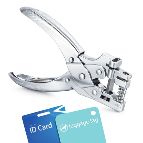 2 in 1 Badge Slot Hole Punch for ID Card: WINLION Handheld Card Puncher Suitable for PVC Material Business Cards Paper Luggage Tags and Cardstock(3/16 Round Hole &1/81/2 Slot Hole in one)