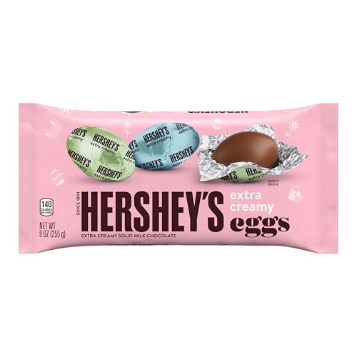 HERSHEY\'S Extra Creamy Milk Chocolate Eggs, Easter Candy Bag, 9 oz - Thumbnail 5