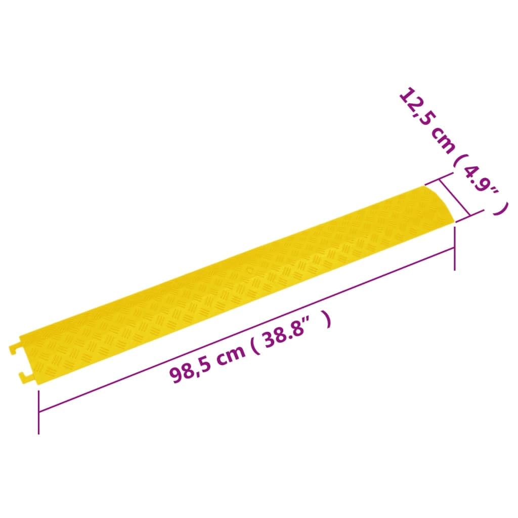 vidaXL 4X Kabelbrücke Schlauchbrücke LKW PKW Überfahrschutz Kabelschutz Überfahr Kabel Rampe Kabelkanal Kabelrampe Überfahrrampe 98,5 cm Gelb
