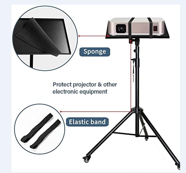 LUXBURG Laptop Projector Floor Stand with Mouse Pallet & Phone Holder, Adjustable Height from 110 - 210 cm / 43 - 82 inch, Multi-functional Tripod Stand Perfect for Laptop, Projector, DJ Devices