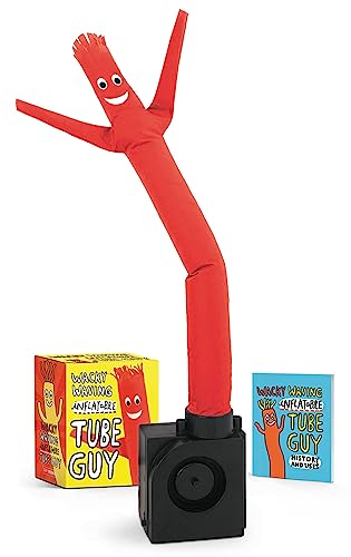 A tiny, fully functional wacky-waving inflatable tube guy — the most beloved piece of American roadside culture shrunk into a desk toy.
