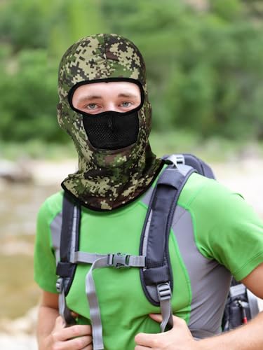 SATINIOR 9 Pcs Camo Balaclava Ski Mask Full Face Sun Mask for Men Women Face Cover Breathable UV Protection for Outdoor Sport
