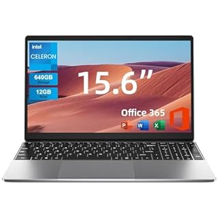 jumper Ordinateur portable 15,6" FHD IPS 12 Go RAM 640 Go ROM, ordinateur Windows 11 avec batterie Office 365, 2 haut-parleurs stéréo, USB 3.0 x 2, HDMI, pour étudiants et entreprises.