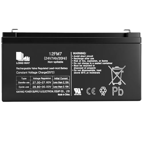 FACJOYMOOU 24v 7ah Battery for Ride on Toys car utv 12fm7 20hr 24 Volt Valve Regulated Sealed Lead-Acid Batter