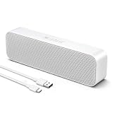 KASOHQEE Computer Speakers for Desktop PC,USB Powered & Plug and Play,with Bluetooth 5.3/3.5mm AUX Input,Small Bluetooth Speakers with Stereo Sound Fit Under the Monitor for Office Work, Gaming, Music
