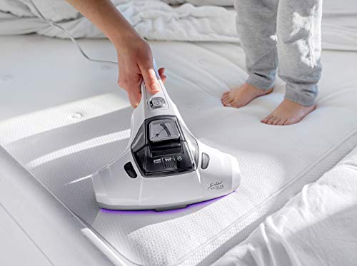 Sichler Haushaltsgeräte Milbenstaubsauger: 2in1-Milbensauger und UV-C-Flächendesinfektion, Vibration, HEPA-Filter (UV-c-Hygiene Sauger, Milbensauger mit Lampe, Beutel)