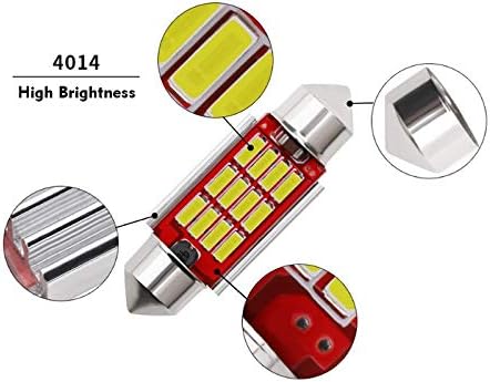 5-Pack Auto Festoon 31mm 36mm 39mm 41mm C5W C10W CANBUS SMD 4014 LED Car Interior Dome Lamp Reading Bulb White Car Styling (Color Temperature : 39mm Emitting Color : White) (White 31mm)