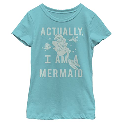 T-shirt sirène princesse Disney pour fille en coton rose