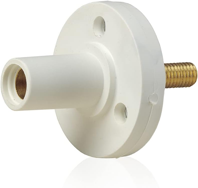 Leviton 15R22-1UW 15 Series Cam-Type Female Panel Mount Receptacle, 0.75" Threaded Stud Termination, 90-Degree, #8 - #2 AWG, 150 Amp Max, Type 3R When Mated