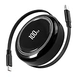Câble USB C-C robuste: Conçu avec des matériaux résistants, ce câble USB C-C rétractable supporte de nombreuses extensions et rétractions sans perte de performance. Les connecteurs renforcés assurent une excellente stabilité de charge et de transmission, faisant de ce 100W retractable USB C un accessoire fiable sur le long terme