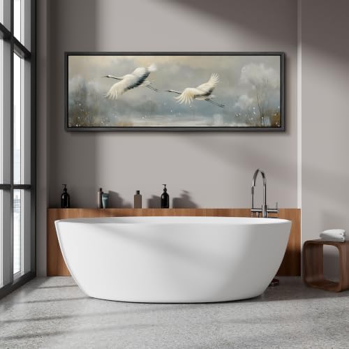 Image of MUDECOR Large Framed Canvas Print Wall Art Red Crane for Living Room