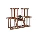 LXTIN Soporte de Madera para Plantas, Interior y Exterior, Expositor de Flores, Soporte de bonsái carbonizado de Varios Niveles, estantes Altos y Bajos, Estante de exhibición Resistente