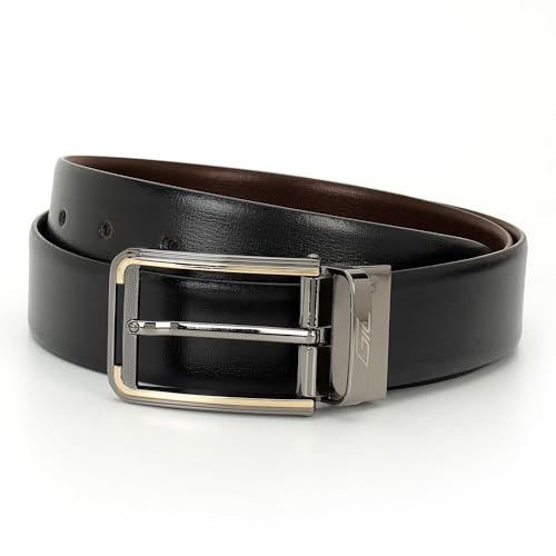 Reversible Genuine Leather Belts - 35mm Width, Scratch Resistant, Wrinkle Free,Office & Casual Wear, Ideal Gift for Men3