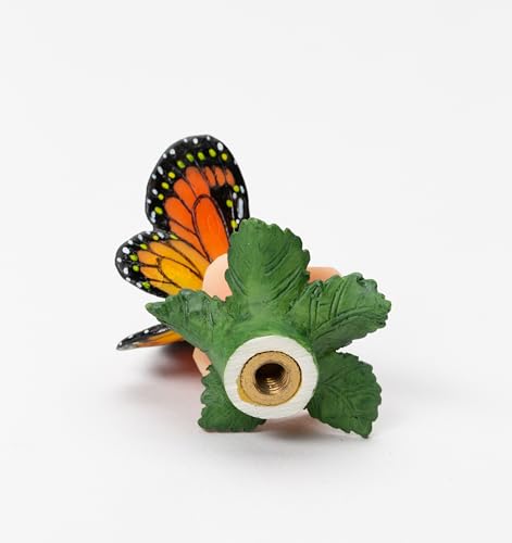 Image of Cosmos Gifts Cold Cast Polyresin Butterfly with Rose Lamp Topper Finial, 1-7 /8 inch H