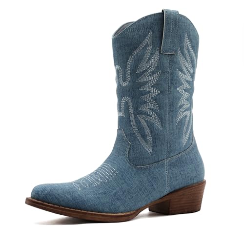 Image of GLOBALWIN Cowboy Boots for Women, Mid-Calf Western Style