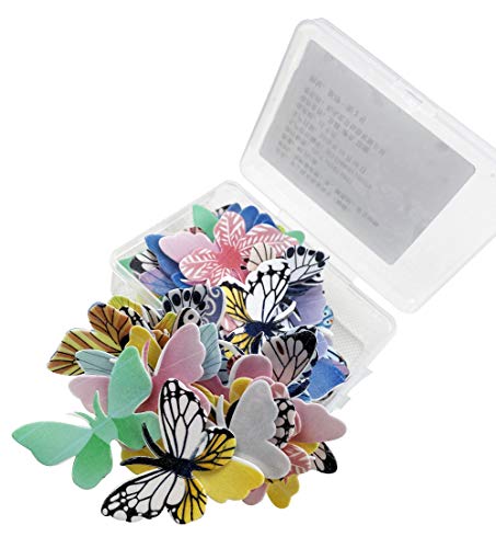 Set Of 72 Edible Butterfly Cupcake Toppers Wedding Cake Birthday Party Food Decoration Mixed Size & Colou #TOP6