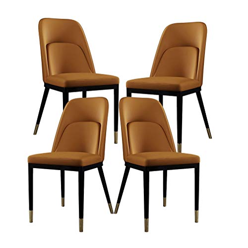 SJIALEN 4pcs Metal Legs Living Room Chair,with Non-Slip Feet for Dining and Living Room Chairs Reception Chair Kitchen Chair (Color : Yellow)