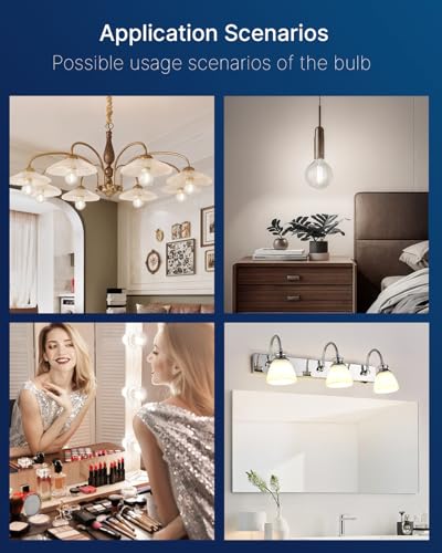 Image of FLSNT 6 Pack G25 LED Globe Edison Bulbs for Bathroom Vanity & Mirror Lighting, 5000K Daylight, CRI90+ Dimmable, 40W Equivalent, 400LM, E26 Base, Clear Glass Decorative Bulbs