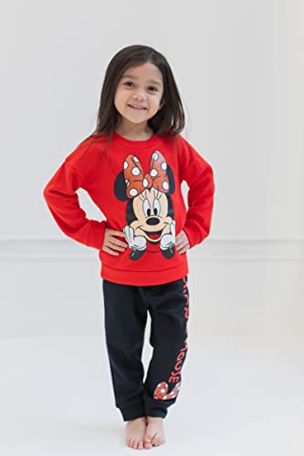 Image of Disney Minnie Mouse Girls' 2-Piece Fleece Sweatshirt and Pants Set for Baby & Kids