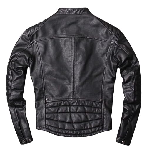 Image of Zulin Men's Black Lambskin Soft Leather Jacket | Biker Jacket Slim Fit YKK Zipper