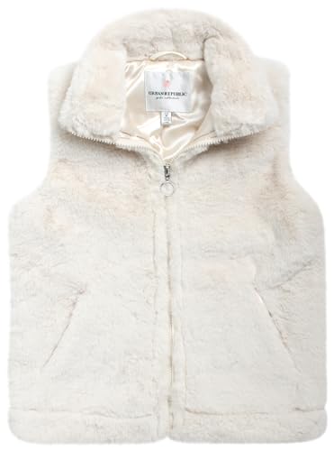 URBAN REPUBLIC Girls Faux Fur Vest - Lightweight Sleeveless Sherpa Fleece Vest Plush Fur Coat Cute Clothes for Girls (7-16)