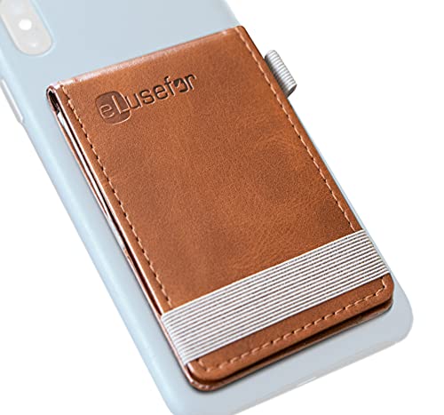 Porte-cartes autocollant universel Android iPhone marron adhésif mince
