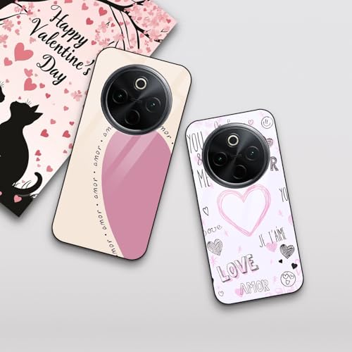 Image of COLORflow Back Cover Compatible with Vivo T4 5G / Y300 Pro 5G / iQOO Z10 5G | Romantic Love Gesture Customized | Shockproof TPU Bumper with Camera Protection Back Cover