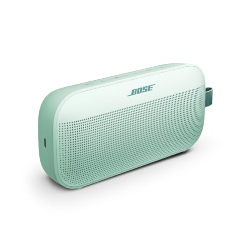 Image of Bose SoundLink Flex Bluetooth Speaker (2nd Gen) - Portable Outdoor Speaker with Hi-Fi Audio, Waterproof and Dustproof, USB-C, Up to 12 Hours Battery Life, Dewdrop Mint - Limited Edition Color