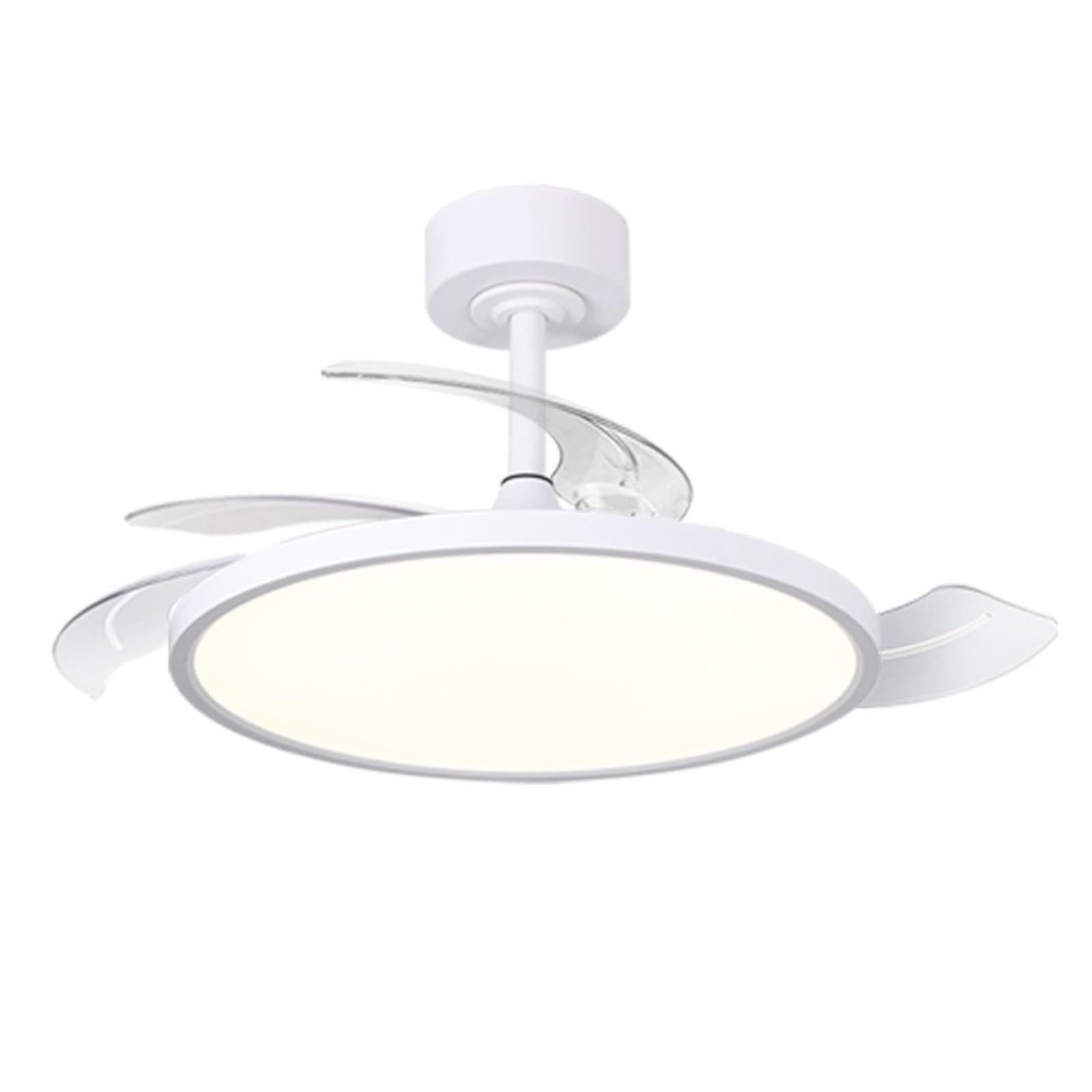 ERETYRET Full Spectrum Modern Simple Ultra-Thin Fan Light Invisible Silent Bedroom Restaurant Ceiling Intelligent Frequency Conversion Quiet Cooling(36inch)