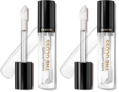 Image of Revlon Super Lustrous The Gloss, Non-Sticky, High Shine Glossy Finish, Lightweight Moisture Enriched With Agave, Moringa Oil Capuacu Butter - Crystal Clear(200), 3.8ml (Pack of 2)