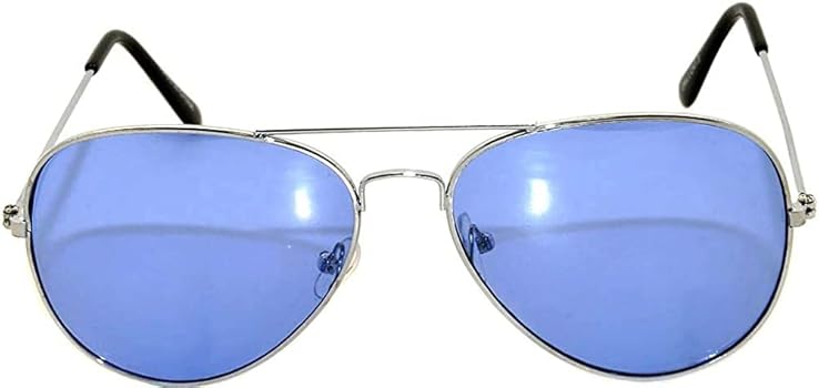 Amazon | アビエータースタイル シルバーメタルフレーム ブルーレンズ Amazon | アビエータースタイル シルバーメタルフレーム ブルーレンズ