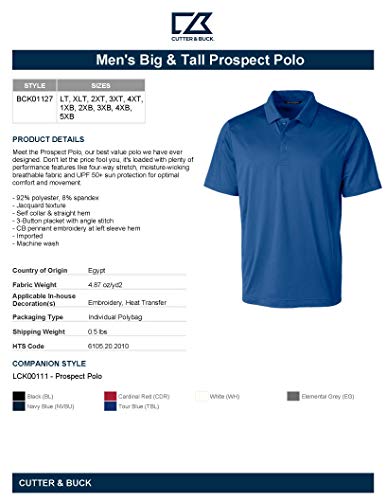 Cutter & Buck Men's Big & Tall Prospect Textured Stretch Polo3