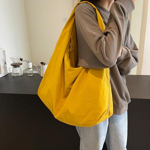 Large Hobo Shoulder Bag for Women Nylon Slouchy Bag Fashion Casual Draped Tote Bag2