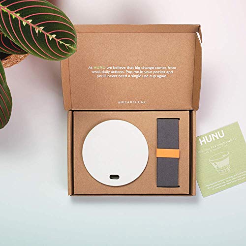 HUNU Leakproof Pocket Cup - Collapsible Coffee Cup | Reusable Coffee Cup Travel Mugs for Hiking Cycling Camping - BPA Free Portable Espresso Silicone Cups with Lids - 9 oz (Warm Grey)